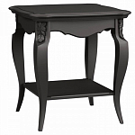 Стол журнальный черный из массива бука с полкой в стиле прованс Black Provence варинант исполнения - 2 | Loft Concept в Краснодаре