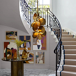 Люстра креативная из дисков цвета латунь Constellation Light and Style варинант исполнения - 5 | Loft Concept в Краснодаре