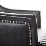 Кресло из натуральной кожи на 4-х деревянных ножках из массива бука Daniel Leather Armchair black варинант исполнения - 4 | Loft Concept в Краснодаре