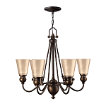 Люстра бронзового цвета с конусными плафонами из бежевого стекла Hinkley варинант исполнения - 2 | Loft Concept в Краснодаре