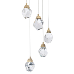 Каскадная люстра с 5-ю хрустальными плафонами Esme Crystal Brass Chandelier варинант исполнения - 2 | Loft Concept в Краснодаре