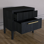 Прикроватная Тумбочка Primo с двумя ящиками Черный дуб варинант исполнения - 6 | Loft Concept в Краснодаре