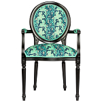 Стул из натурального бука с подлокотниками Ikat Pattern бирюзовый варинант исполнения - 1 | Loft Concept в Краснодаре