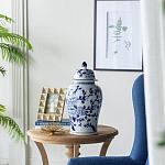 Ваза с крышкой и синим цветочным узором Blue & White Ornament  варинант исполнения - 5 | Loft Concept в Краснодаре