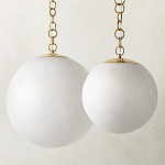 Подвесной светильник в форме шара из белого текстурного стекла Atmosphere варинант исполнения - 2 | Loft Concept в Краснодаре