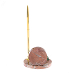 Часы настольные с шариковой металлической ручкой из натурального камня Stone Clock варинант исполнения - 9 | Loft Concept в Краснодаре