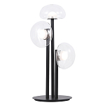 Настольная лампа с тремя прозрачными куполообразными плафонами и черным металлическим основанием Flos Wireline Lighting варинант исполнения - 1 | Loft Concept в Краснодаре