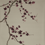 Обои ручная роспись Cherry Tree Special Colourway on Icefield dyed silk варинант исполнения - 2 | Loft Concept в Краснодаре