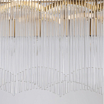 Люстра прямоугольная на цепях с прозрачными трубками и волнистым краем Nembus варинант исполнения - 5 | Loft Concept в Краснодаре