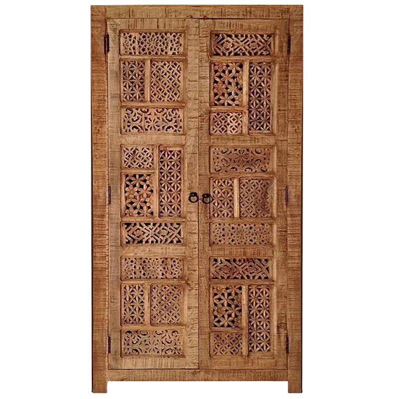 Этнический шкаф с орнаментом резьба из дерева Indian Antique Furniture Коричневый Этнический шкаф с орнаментом резьба из дерева Indian Antique Furniture Коричневый в Краснодаре | Loft Concept