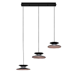 Люстра подвесная с тремя матовыми черными плафонами Obsidian Touch варинант исполнения - 2 | Loft Concept в Краснодаре