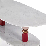 Дизайнерский журнальный стол на 2-х фигурных ножках с подстольем Lycad варинант исполнения - 2 | Loft Concept в Краснодаре