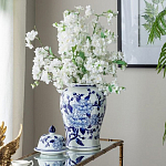 Ваза с крышкой и синим цветочным узором Blue & White Ornament  варинант исполнения - 7 | Loft Concept в Краснодаре