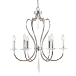 Люстра цвета никель с 6-ю лампами и стеклянными подвесками Elstead Lighting варинант исполнения - 1 | Loft Concept в Краснодаре