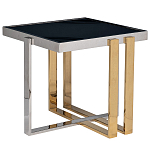 Столик журнальный квадратный с основанием в оттенках хром и золото Harmony Color and Shapes варинант исполнения - 1 | Loft Concept в Краснодаре