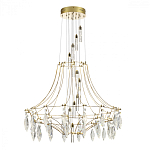 Люстра подвесная из металла с хрустальными прозрачными подвесками Quasar 81 варинант исполнения - 3 | Loft Concept в Краснодаре