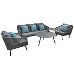 Диван трехместный уличный серый Gray Fiber варинант исполнения - 4 | Loft Concept в Краснодаре