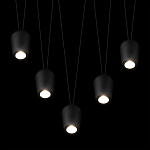 Подвесной светильник черными плафонами на длинных пересекающихся тросах Construction варинант исполнения - 4 | Loft Concept в Краснодаре