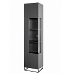 Шкаф-витрина цвета графит с полками и стеклянной дверью Strict Lines варинант исполнения - 1 | Loft Concept в Краснодаре