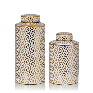 Ваза Vase Geometry white and gold