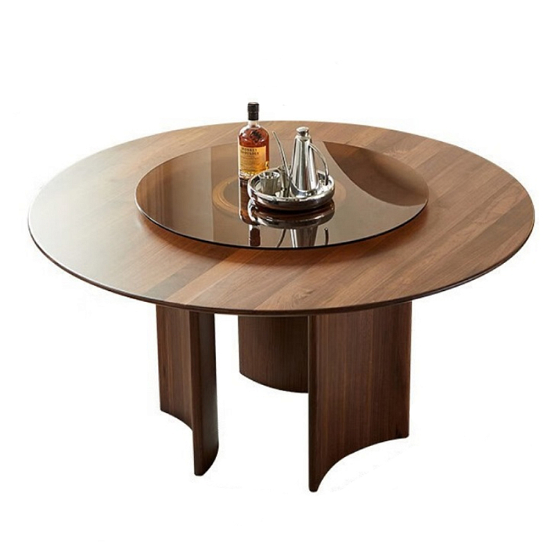 Стол обеденный круглый с двойной столешницей Walnut Wood Table Орех Стол обеденный круглый с двойной столешницей Walnut Wood Table Орех в Краснодаре | Loft Concept