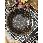 Блюдо черного цвета из фрафора на бронзовых ножках Eden Garden porcelain and bronze варинант исполнения - 4 | Loft Concept в Краснодаре