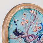 Полукресло из массива бука с сиденьем из экокожи и цветочным принтом на спинке Chinoiserie Garden Chair варинант исполнения - 4 | Loft Concept в Краснодаре