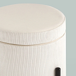 Молочный пуф на черных ножках SANJAY варинант исполнения - 4 | Loft Concept в Краснодаре