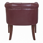 Кресло низкое из натуральной кожи на 4-х деревянных ножках из массива бука Chloe Leather Armchair vine варинант исполнения - 3 | Loft Concept в Краснодаре