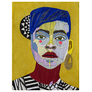 Картина с вышивкой Портрет wall panel People with the yellow ear 1