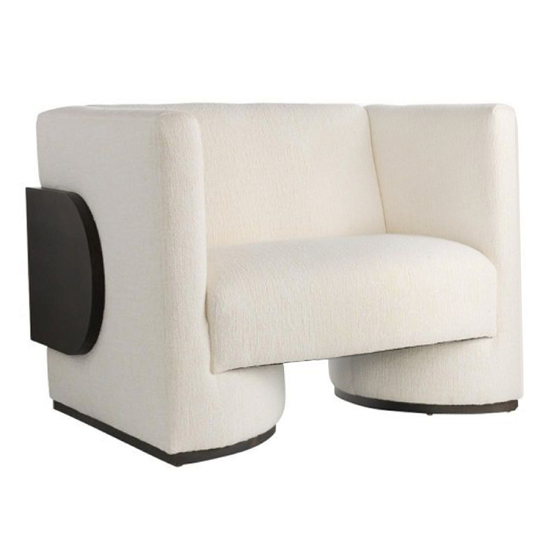 Кресло Florida Lounge Chair с элегантным деревянным декором Белый Черный Кресло Florida Lounge Chair с элегантным деревянным декором Белый Черный в Краснодаре | Loft Concept