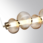 Подвесной светильник линейный с 7-ю рифлеными стеклянными шарами Marcelh Light варинант исполнения - 5 | Loft Concept в Краснодаре