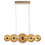 Люстра подвесная светодиодная со стеклянными плафонами янтарного цвета в форме дисков Savio Glass Disc варинант исполнения - 2 | Loft Concept в Краснодаре