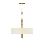 Люстра подвесная с широким белым текстильным абажуром и вертикальными декоративными элементами Hinkley варинант исполнения - 2 | Loft Concept в Краснодаре