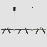 Люстра с 8-ю цилиндрическими плафонами на магнитном креплении и черным металлическим основанием Bronze Concert варинант исполнения - 1 | Loft Concept в Краснодаре