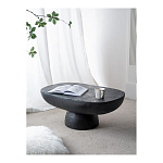 Столик кофейный черного цвета с овальной столешницей и круглым основанием Black Dalmen Table варинант исполнения - 3 | Loft Concept в Краснодаре