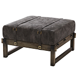 Пуф Duncan винтажная черная кожа  варинант исполнения - 2 | Loft Concept в Краснодаре