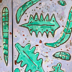 Премиальный Шкаф Defoliation двухстворчатый роспись зеленые листья  варинант исполнения - 5 | Loft Concept в Краснодаре