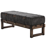 Банкетка Duncan винтажная черная кожа варинант исполнения - 3 | Loft Concept в Краснодаре