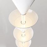 Подвесной светильник светодиодный в виде ряда белых металлических конусов  Herringbone варинант исполнения - 5 | Loft Concept в Краснодаре