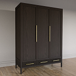 Большой Шкаф Primo Темный орех с 3 дверьми и 3 выдвижными ящиками варинант исполнения - 4 | Loft Concept в Краснодаре