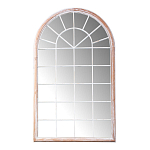 Зеркало-окно настенное в венецианском стиле с деревянной рамой бежевого цвета Venetian Smooth варинант исполнения - 1 | Loft Concept в Краснодаре