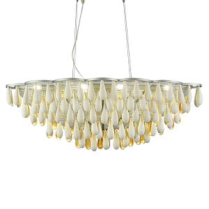 Люстра с подвесками в форме капель на серебристом каркасе Raindrop