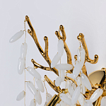 Бра золотого цвета с ветвями и белыми овальными стеклянными подвесками Droplet Chandelier варинант исполнения - 4 | Loft Concept в Краснодаре