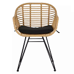 Стул с ротанговым плетением Wicker Half Chair с подлокотниками варинант исполнения - 1 | Loft Concept в Краснодаре