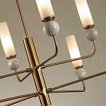 Люстра на штанге с 8-ю цилиндрическими матовыми плафонами и шарами из камня Orb Essence варинант исполнения - 3 | Loft Concept в Краснодаре