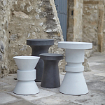 Приставной стол из искусственного камня Chess Black варинант исполнения - 4 | Loft Concept в Краснодаре