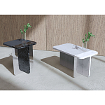 Slice журнальный столик из мрамора и массива дуба варинант исполнения - 2 | Loft Concept в Краснодаре