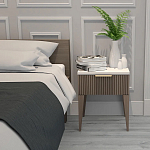 Тумба прикроватная коричневая с белой столешницей Harper Line варинант исполнения - 2 | Loft Concept в Краснодаре