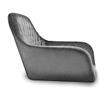 Барный стул со спинкой и подлокотниками на 4-х металлических ножках Douglas Rhombus Серый Велюр варинант исполнения - 2 | Loft Concept в Краснодаре